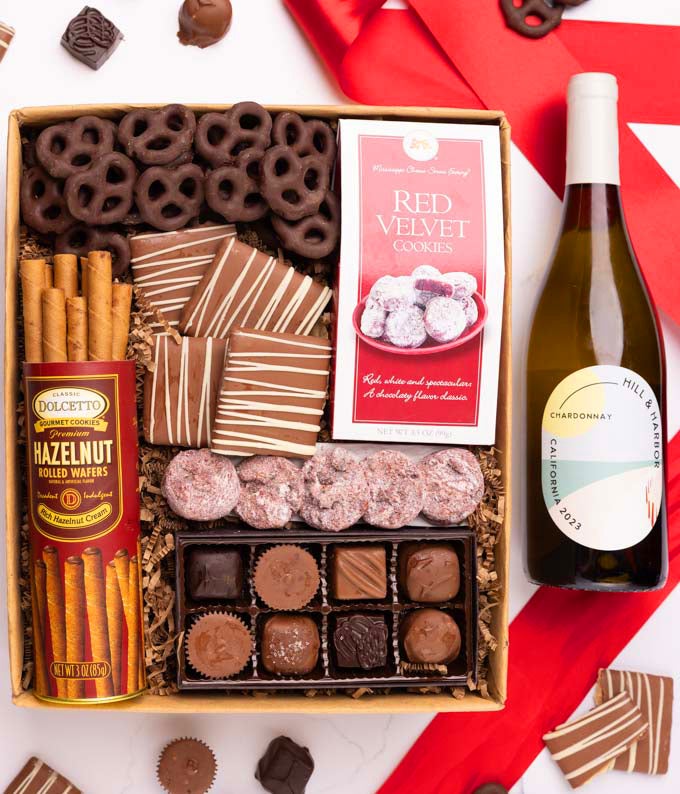 Sweet Treats Chocolate Gift with California Red Wine at From You