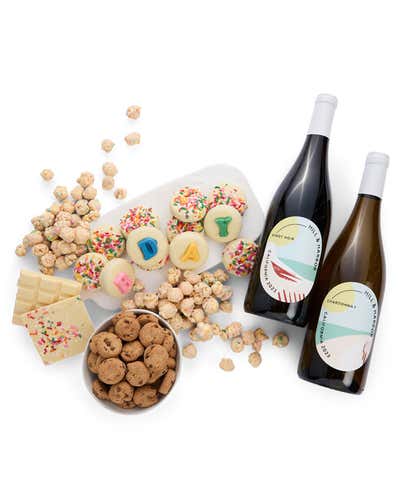 Birthday Celebration Gift Box with California Red & White Wine
