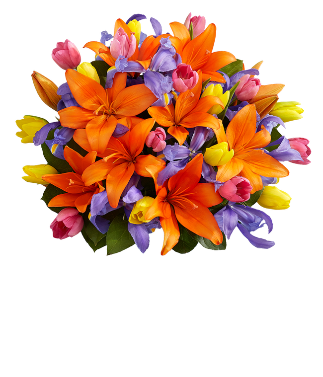 Partial image of Kaleidoscope Blooms Bouquet without vase