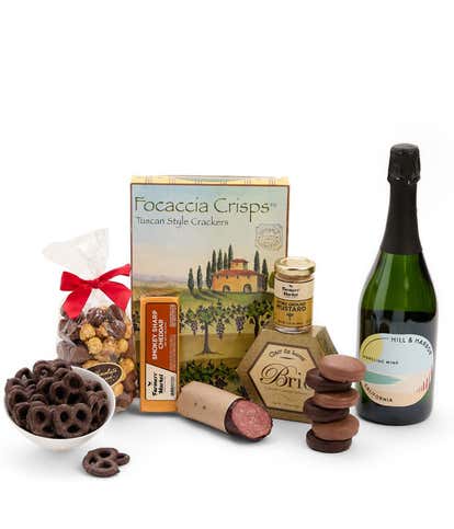 Sweet & Savory Gourmet Gift Box with California Sparkling Wine