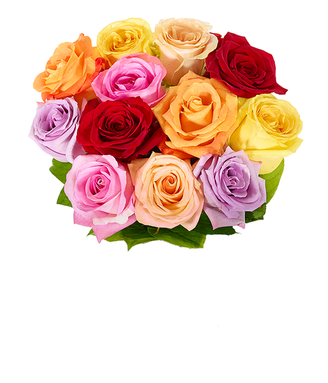 Partial image of Mixed roses with Happy Birthday Vase without vase