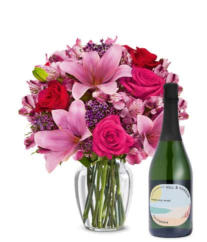 Roses & Lilies with Sparkling Wine