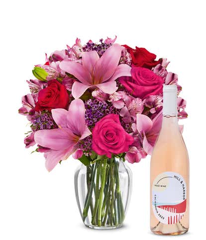 Roses & Lilies with Ros&eacute; Wine