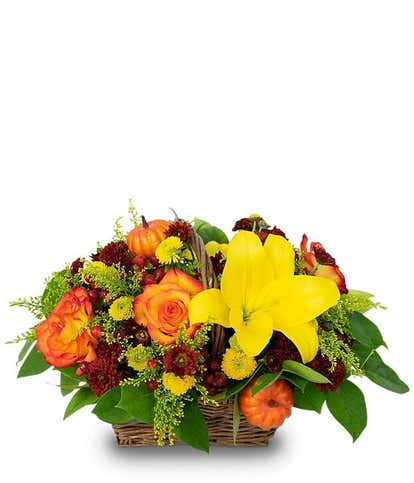 Pumpkin Harvest Flower Basket