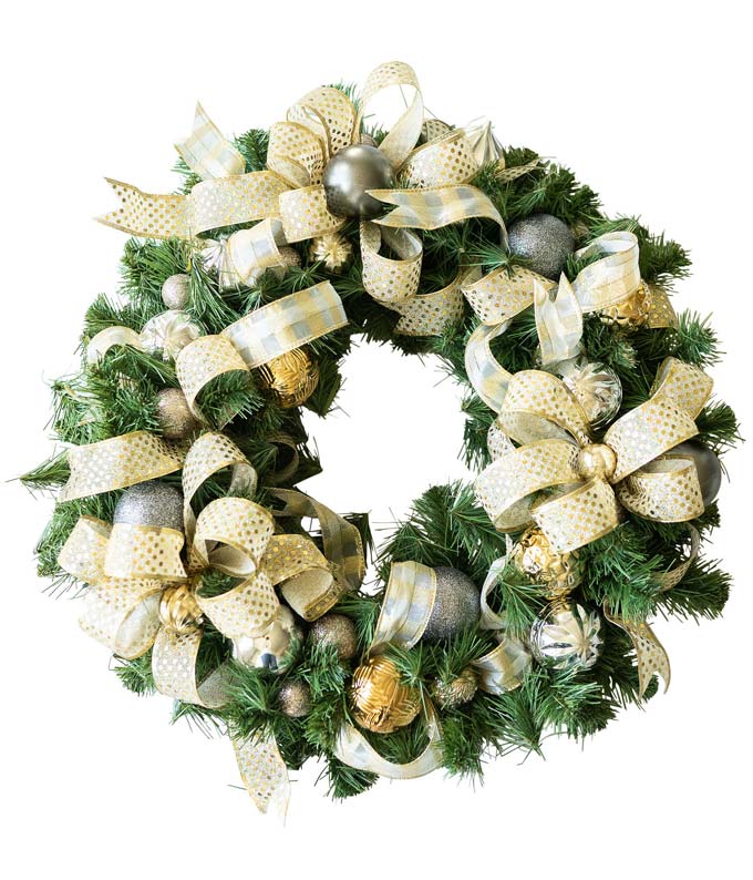 Silver and Gold Christmas Wreath