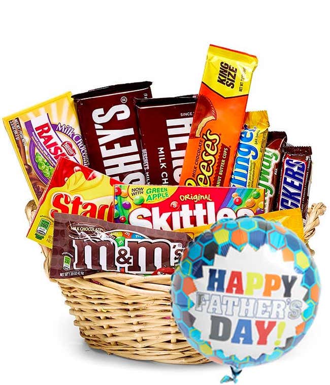 Father's Day Candy &amp; Balloon Basket