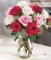 One Dozen Assorted Sweetheart Roses