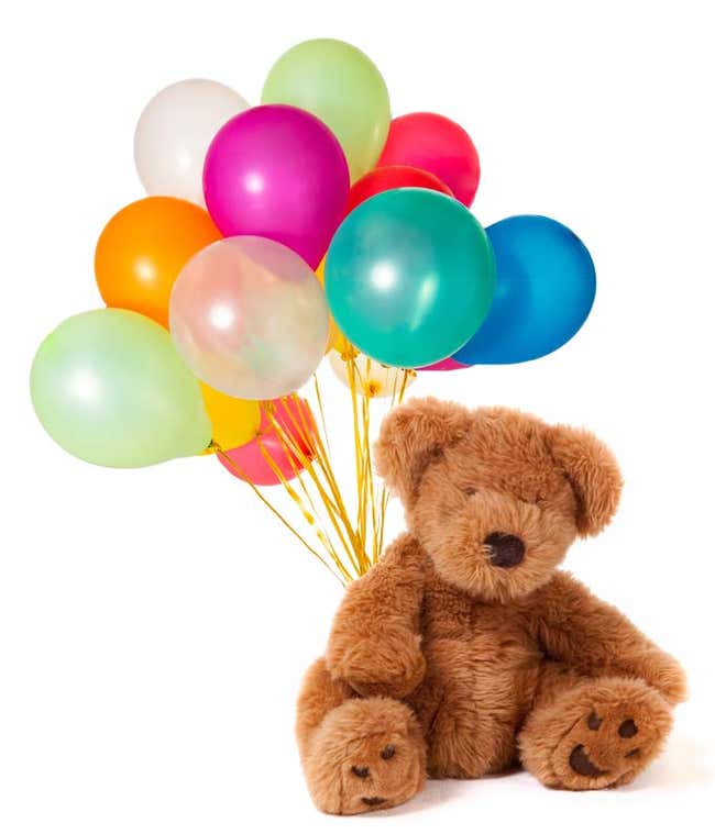 毛茸茸的泰迪熊了一打乳胶气球