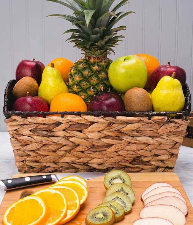 Deluxe fruit basket with a variety of fruit