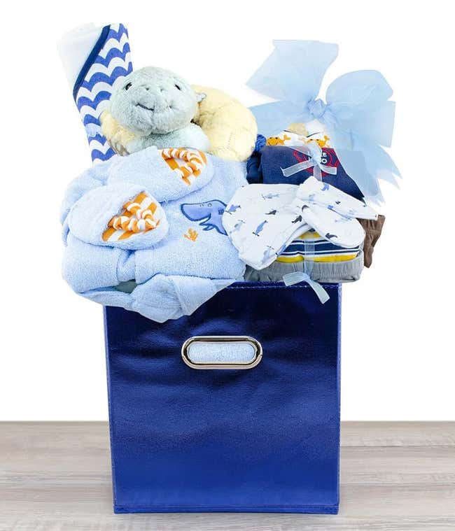 Beautiful Baby Outfits Gift Basket - Blue