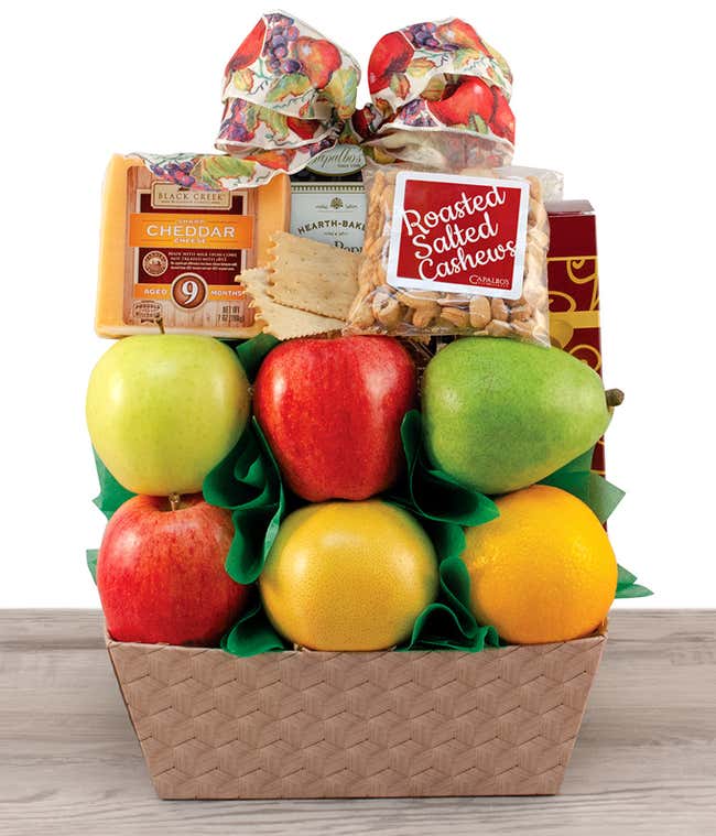 Nature's Bounty Fruit, Cheese &amp; Nuts Gift Basket