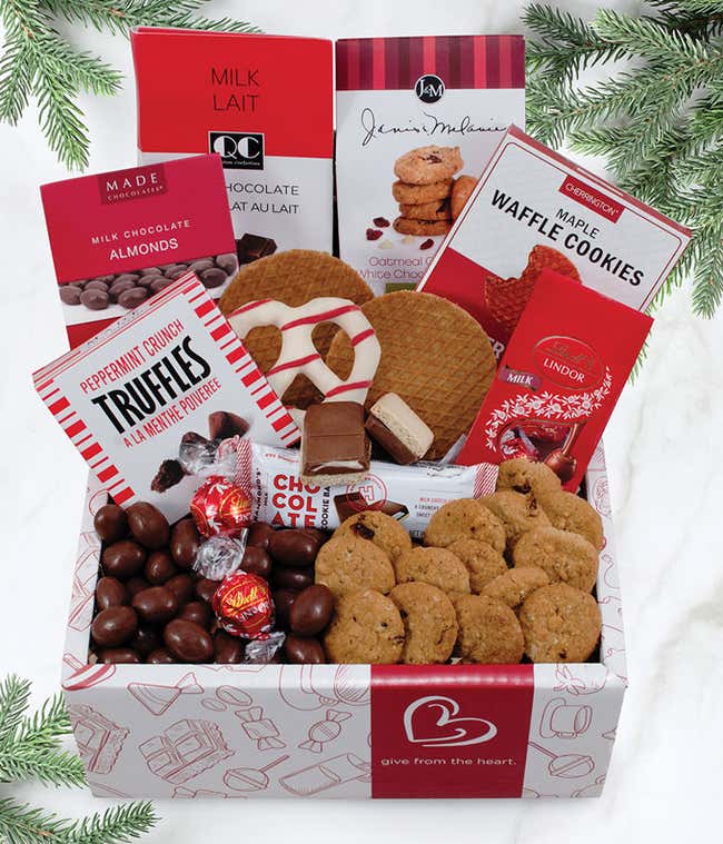 Red &amp; White Holiday Snack Box