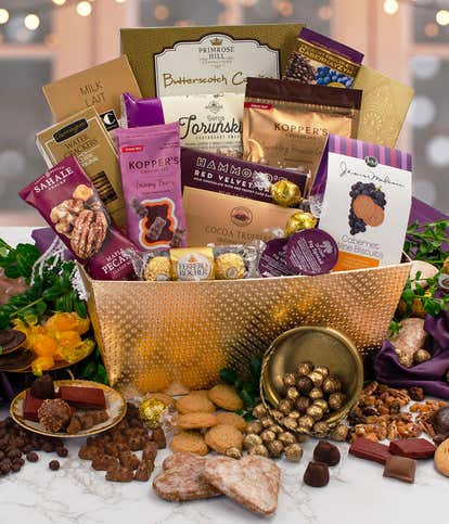 The Regal Violet & Gold Gift Basket