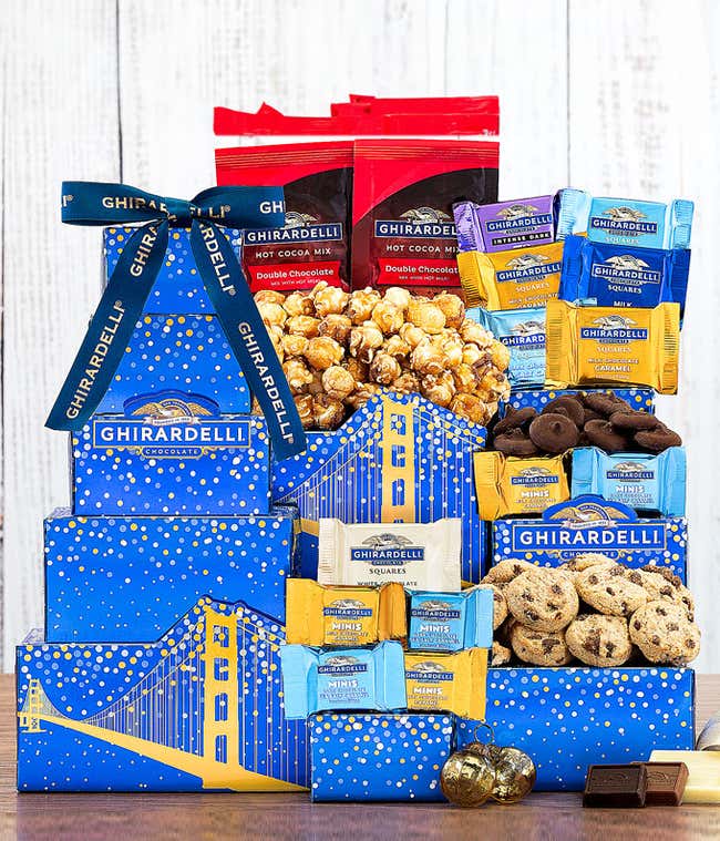 Ghirardelli Christmas chocolate gift basket