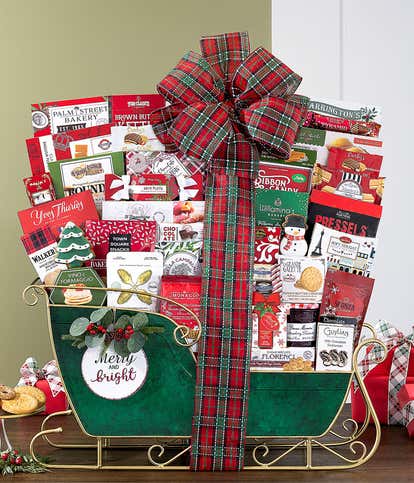 Festive Sleigh Gourmet Gift Basket