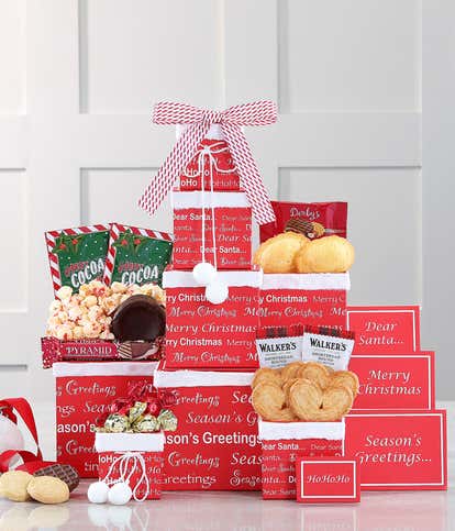 Santa's Nice List Gourmet Gift Tower