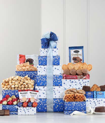 Winter's First Snow Gourmet Gift Tower