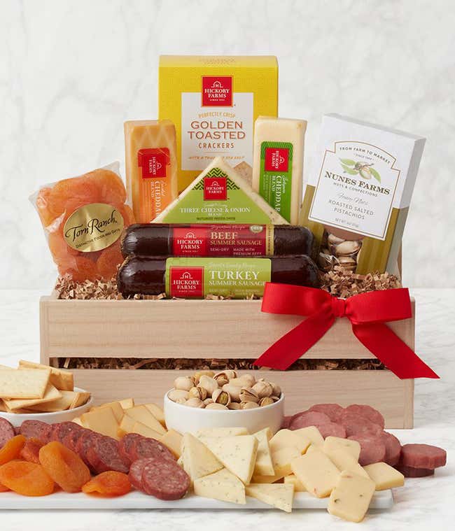 Meat &amp; Cheese Wooden Crate 