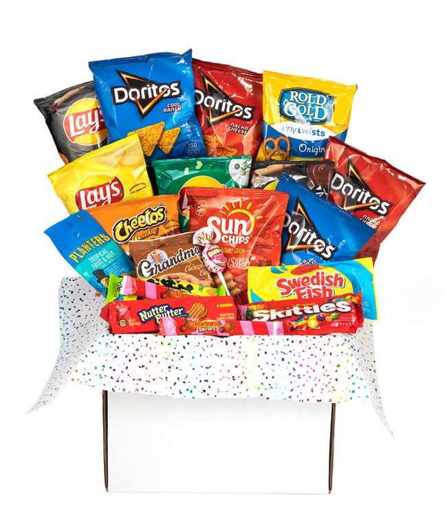 Chips, Candy, & Snacks Gift Box - 20 Piece