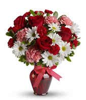 Hugs and Kisses Bouquet with Red Roses