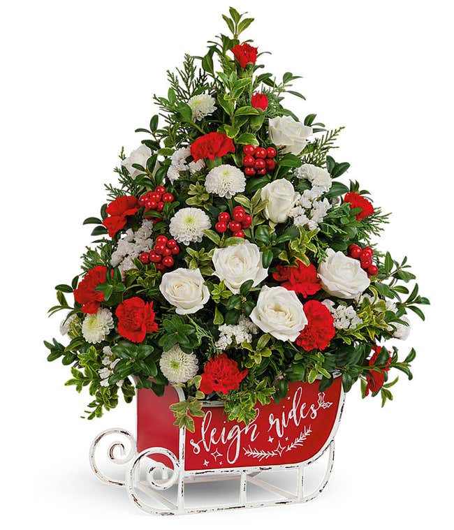 Santa's Sleigh Mini Tree Bouquet