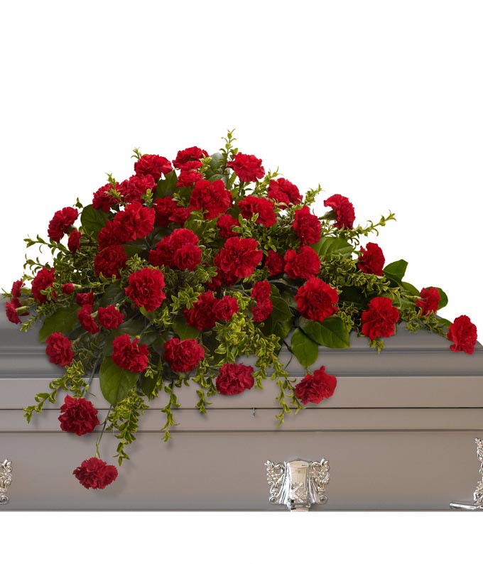 Ruby Reflections Casket Spray