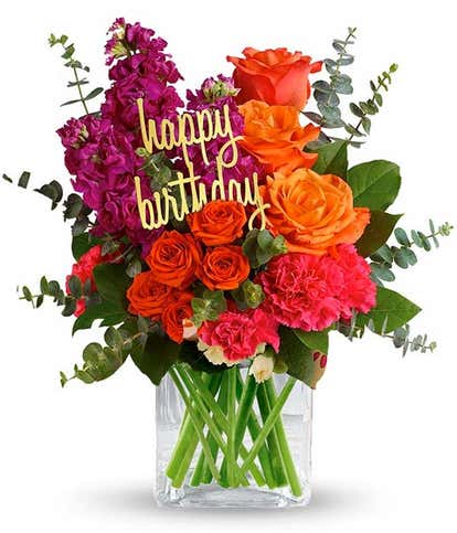 Basket Full of Birthday Blooms at From You Flowers