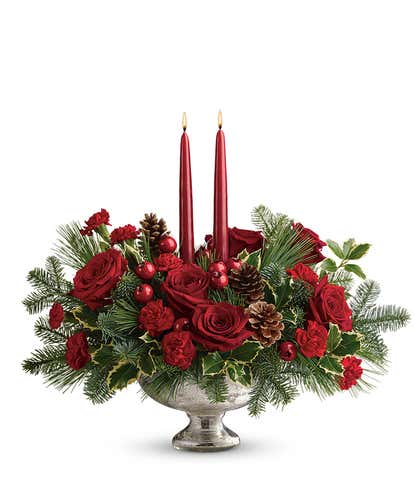 Crimson Yuletide Centerpiece