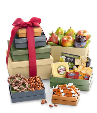 Fruit, Cheese, & Sweets Tower of Treats