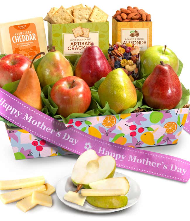 Mother's Day Cheese &amp; Fruit Gift Basket