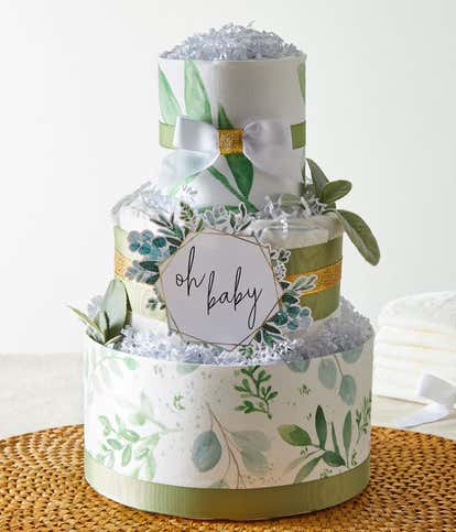 Oh Baby Eucalyptus Diaper Cake