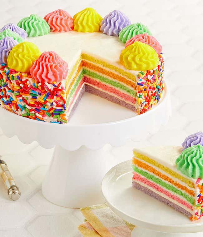 彩虹生日蛋糕交付