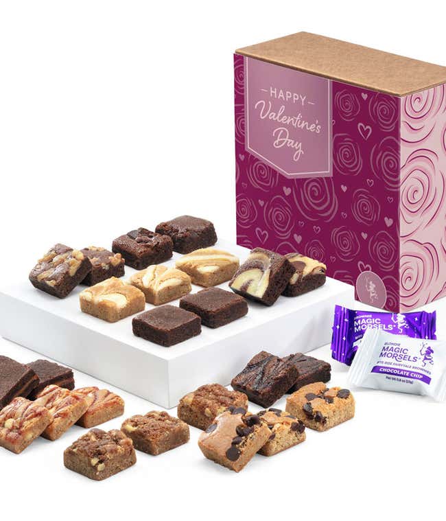 Happy Valentine's Day Two Dozen Brownie &amp; Blondie Bites