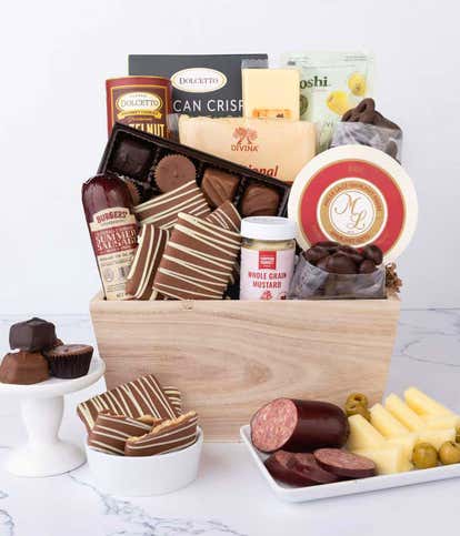 Gourmet Charcuterie & Sweets Gift Basket