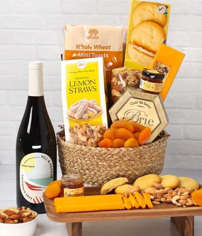 Sunshine & Red Wine Gift Basket