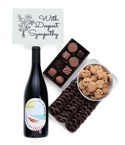 Deepest Sympathy Sweet Treats Chocolate & Red Wine Gift Box