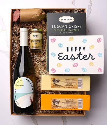 Easter Cheese, Meat & White Wine Gift