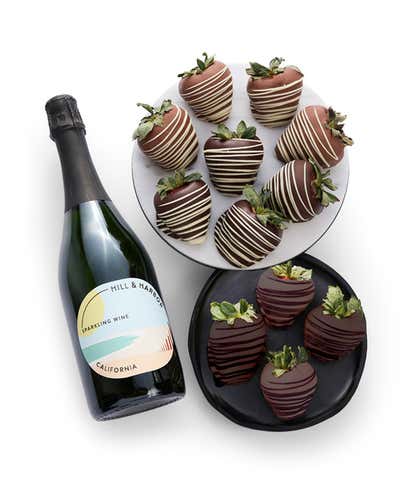 Gourmet Chocolate Dipped Strawberries & Sparkling Wine