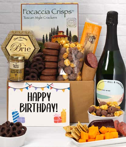 Happy Birthday! Gourmet Gift Box with Sparkling Wine