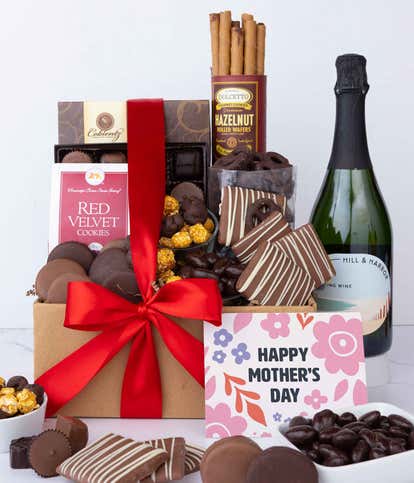 Deluxe Mother's Day Chocolate Sweets Gift with Sparkling Wine