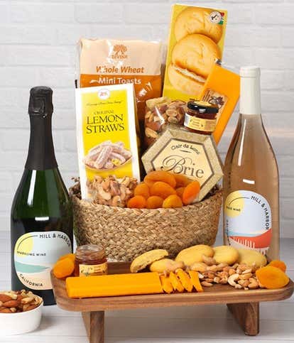 Sunshine & Wine Gift Basket - Rosé & Sparkling Wine