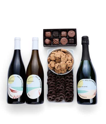 Sweet Treats Chocolate Gift with Red, White & Sparkling Wine