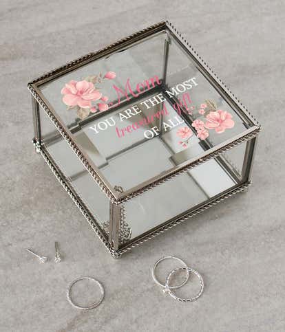 Mother's Day Glass Jewelry Box
