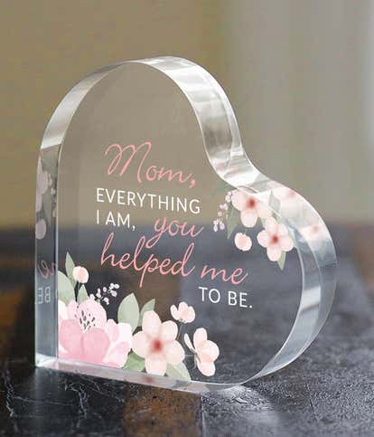 Appreciation For Mom Acrylic Heart - Deluxe