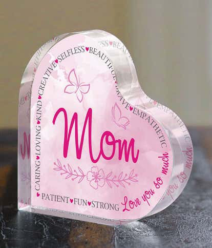 Love You, Mom Acrylic Heart 