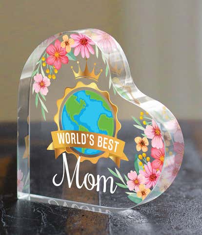 World's Best Mom Acrylic Heart