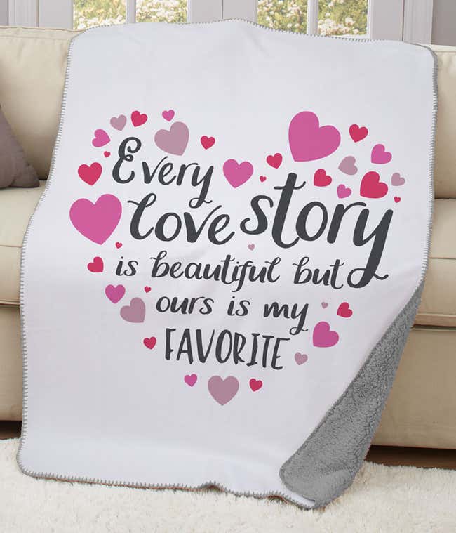 Every Love Story Sherpa Blanket