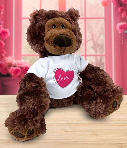 Loving Heart Brown Bear Plush