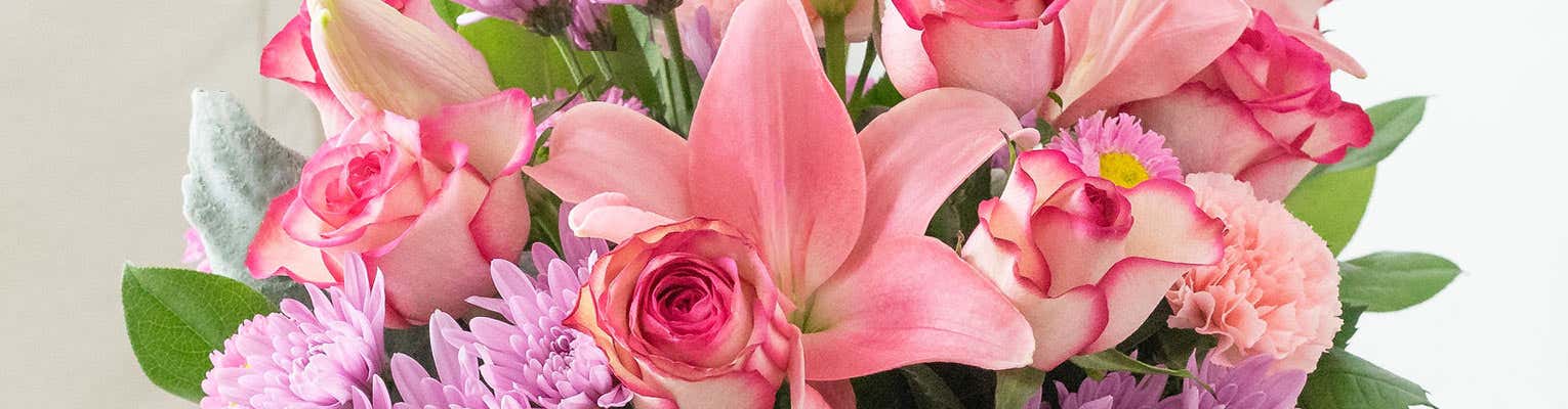Pink and green flower bouquet - shop early for Mother's Day
