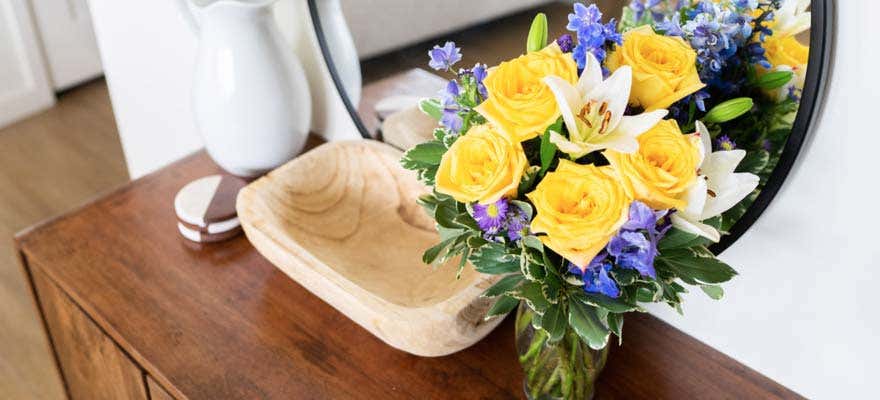 Christmas centerpiece on a holiday table